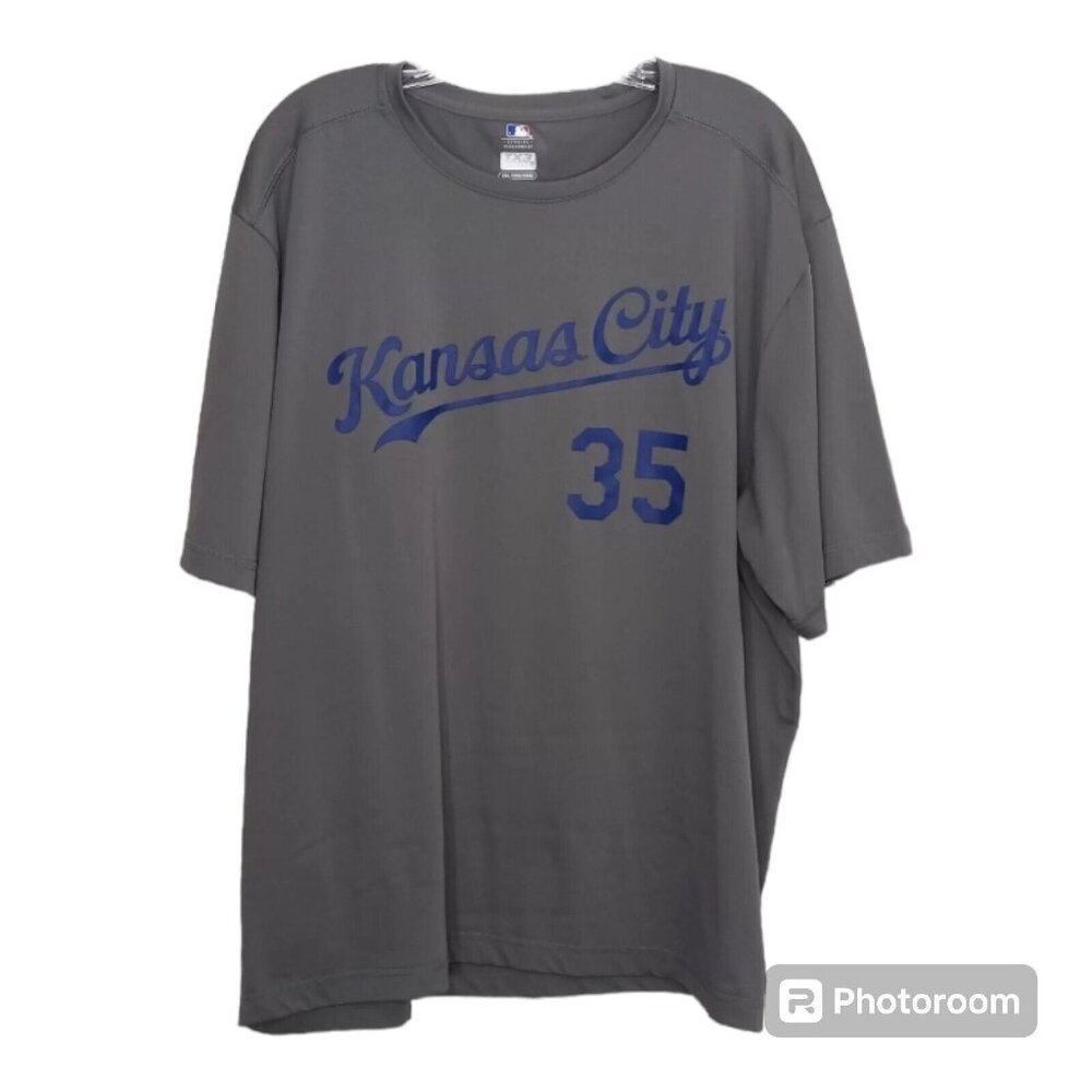 Royals Shirt Men's 2XL Gray Kansas City #35 Hosmer MLB Baseball TX3 Cool Dadcore